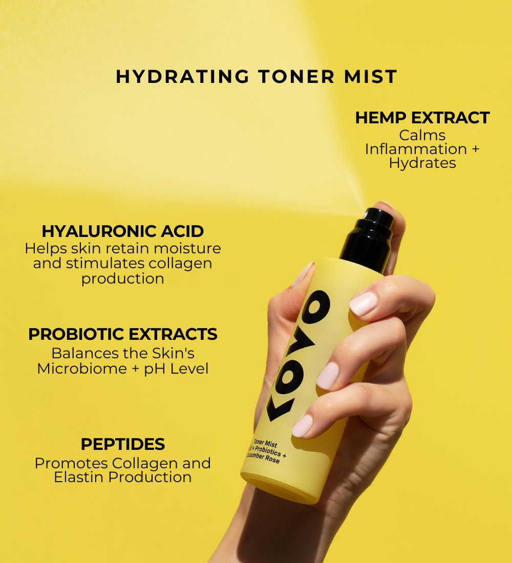 Toner Mist by KOVO Essentials. Probiotic and hemp toner mist for all skin types sold at Nordstroms